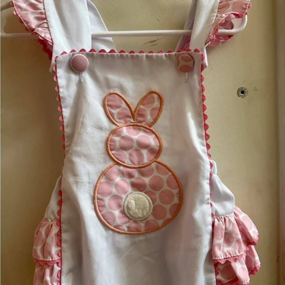 Shrimp & Grits Ruffle Butt Bunny Romper